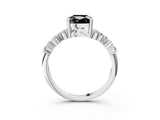 White gold Fancy Black Cushion Cut Diamond Cluster Pavé Band with Four-Prong Setting_15