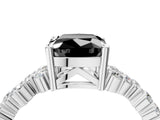 White gold Fancy Black Cushion Cut Diamond Cluster Pavé Band with Four-Prong Setting_16