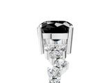 White gold Fancy Black Cushion Cut Diamond Cluster Pavé Band with Four-Prong Setting_17
