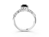White gold Fancy Black Cushion Cut Diamond Cluster Pavé Band with Four-Prong Setting_6