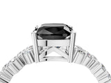 White gold Fancy Black Cushion Cut Diamond Cluster Pavé Band with Four-Prong Setting_7