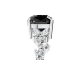 White gold Fancy Black Cushion Cut Diamond Cluster Pavé Band with Four-Prong Setting_8