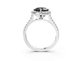 White gold Fancy Black Cushion Cut Diamond Cushion Halo Ring with Pavé Band_15
