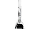 White gold Fancy Black Cushion Cut Diamond Engagement Ring with Side Stone Accents and Four-Prong Setting_12