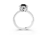 White gold Fancy Black Cushion Cut Diamond Halo Pave Band with Four-Prong Setting_30