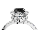 White gold Fancy Black Cushion Cut Diamond Halo Pave Band with Four-Prong Setting_31