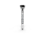 White gold Fancy Black Cushion Cut Diamond Milgrain Pavé Engagement Ring with Four-Prong Setting_2
