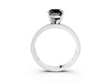 White gold Fancy Black Cushion Cut Diamond Milgrain Pavé Engagement Ring with Four-Prong Setting_3