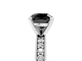 White gold Fancy Black Cushion Cut Diamond Milgrain Pavé Engagement Ring with Four-Prong Setting_5