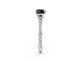 White gold Fancy Black Cushion Cut Diamond Pavé Engagement Ring with Round  Accents and Prong Setting_26