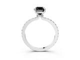 White gold Fancy Black Cushion Cut Diamond Pavé Engagement Ring with Round  Accents and Prong Setting_27