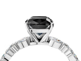 White gold Fancy Black Cushion Cut Diamond Ring with Marquise and Round  Side Stones and Four-Prong Setting_52