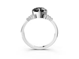 White gold Fancy Black Cushion Cut Diamond Ring with Side Stones and Four-Prong Setting_63