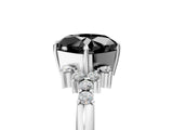 White gold Fancy Black Cushion Cut Diamond Ring with Side Stones and Four-Prong Setting_65