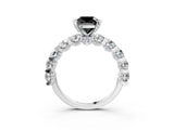 White gold Fancy Black Cushion Cut Diamond Side Stone Engagement Ring with Four-Prong Setting_27