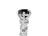 White gold Fancy Black Cushion Cut Diamond Side Stone Engagement Ring with Four-Prong Setting_29