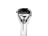 White gold Fancy Black Cushion Cut Diamond Solitaire Engagement Ring with Round Band and Four-Prong Setting_113