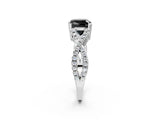 White gold Fancy Black Cushion Cut Diamond Solitaire Ring with Four-Prong Setting and Twisted Pavé Band_26