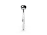 White gold Fancy Black Cushion Cut Diamond Solitaire Ring with Thin Band and Four-Prong Setting_2