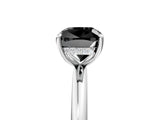 White gold Fancy Black Cushion Cut Diamond Solitaire Ring with Thin Band and Four-Prong Setting_5