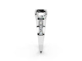 White gold Fancy Black Cushion Cut Diamond Three-Stone Ring with Channel Set Band and Four-Prong Setting_26