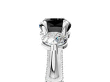 White gold Fancy Black Cushion Cut Diamond Three-Stone Ring with Prong Setting and Pavé Band_5