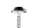 White gold Fancy Black Cushion Cut Halo Diamond Pave Band with Prong Setting_5