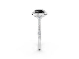 White gold Fancy Black Cushion Cut Halo Round Diamond Pavé Band with Four-Prong Setting_35