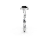 White gold Fancy Black Cushion Cut Halo Twist Band with Four-Prong Setting_2