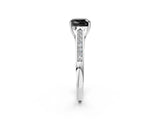 White gold Fancy Black Cushion Cut Solitaire Cathedral Diamond Engagement Ring with Channel-Set Band and Four-Prong Setting_17