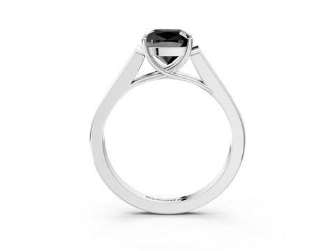 White gold Fancy Black Cushion Cut Solitaire Cathedral Diamond Engagement Ring with Channel-Set Band and Four-Prong Setting_18