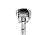White gold Fancy Black Cushion Cut Solitaire Diamond Engagement Ring with Pavé Band and Six-Prong Setting_17