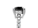 White gold Fancy Black Cushion Cut Solitaire Diamond Engagement Ring with Pavé Band and Six-Prong Setting_29