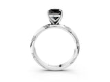White gold Fancy Black Cushion Cut Solitaire Diamond Engagement Ring with Twisted Pave Band and Four-Prong Setting_22