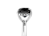 White gold Fancy Black Cushion Cut Solitaire Diamond Ring with Prong Setting and Plain Band_17