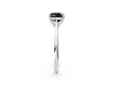 White gold Fancy Black Cushion Cut Solitaire Diamond Ring with Six-Prong Setting and Classic Band_14