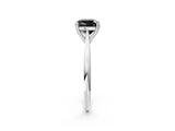 White gold Fancy Black Cushion Cut Solitaire Diamond Ring with Six-Prong Setting and Classic Band_16