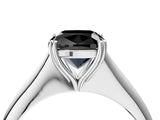 White gold Fancy Black Cushion Cut Solitaire Diamond Ring with Six-Prong Setting and Classic Band_16
