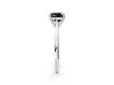 White gold Fancy Black Cushion Cut Solitaire Diamond Ring with Six-Prong Setting and Classic Band_4