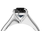 White gold Fancy Black Cushion Cut Solitaire Diamond Ring with Six-Prong Setting and Classic Band_6
