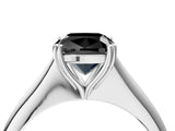 White gold Fancy Black Cushion Cut Solitaire Diamond Ring with Six-Prong Setting and Classic Band_89