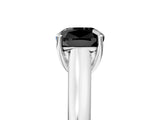 White gold Fancy Black Cushion Cut Solitaire Engagement Ring with Tapered Band and Four-Prong Setting_52