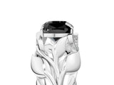 White gold Fancy Black Cushion Cut Solitaire Leaf-Inspired Engagement Ring with Prong Setting_17