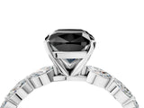 White gold Fancy Black Cushion Cut Solitaire Marquise Side Stone Prong Setting Ring_4