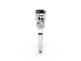 White gold Fancy Black Cushion Cut Solitaire Milgrain Leaf Band with Prong Setting_14