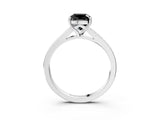 White gold Fancy Black Cushion Cut Solitaire Pavé Band with Four-Prong Setting_3