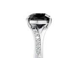 White gold Fancy Black Cushion Cut Solitaire Pavé Band with Four-Prong Setting_5