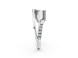 White gold Fancy Black Cushion Cut Solitaire Tension-Set Diamond Split Shank Ring_2