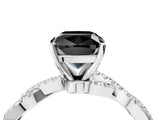 White gold Fancy Black Cushion Cut Solitaire Twisted Pave Band with Four-Prong Setting_19