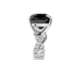 White gold Fancy Black Cushion Cut Solitaire Twisted Pave Band with Four-Prong Setting_20